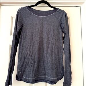 Lululemon gray and white strip long sleeve shirt